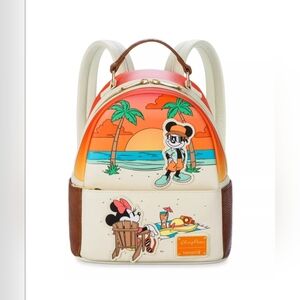 Disney Parks Loungefly MICKEY & MINNIE Summer Beach Mini Backpack - NWT